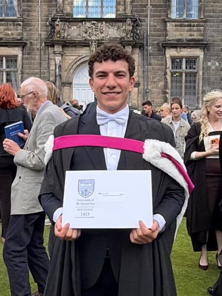 Tomás at his University of St Andrews graduation